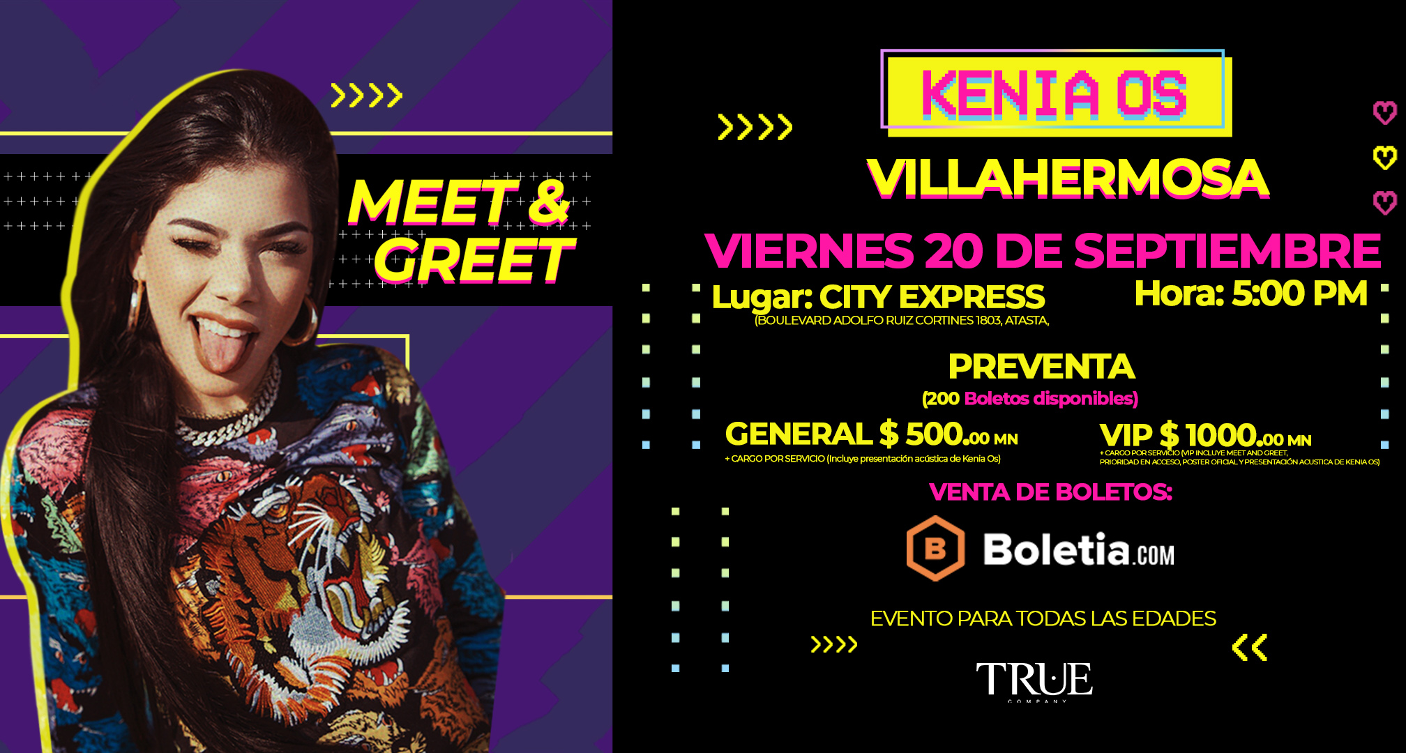 Compra boletos para Kenia Os en Villahermosa Boletia