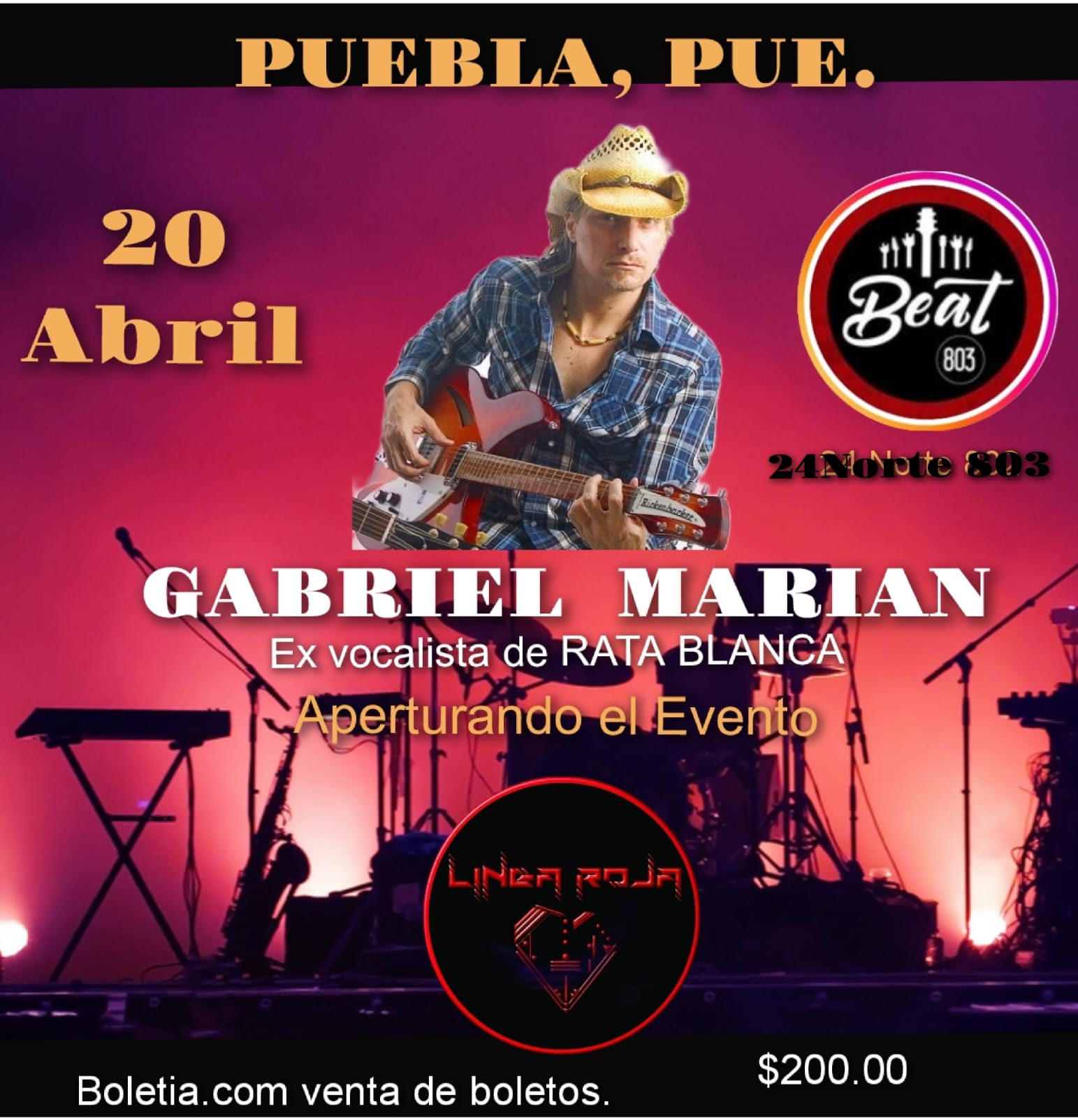 Compra boletos para Gabriel Marian en Puebla Beat 803 Boletia