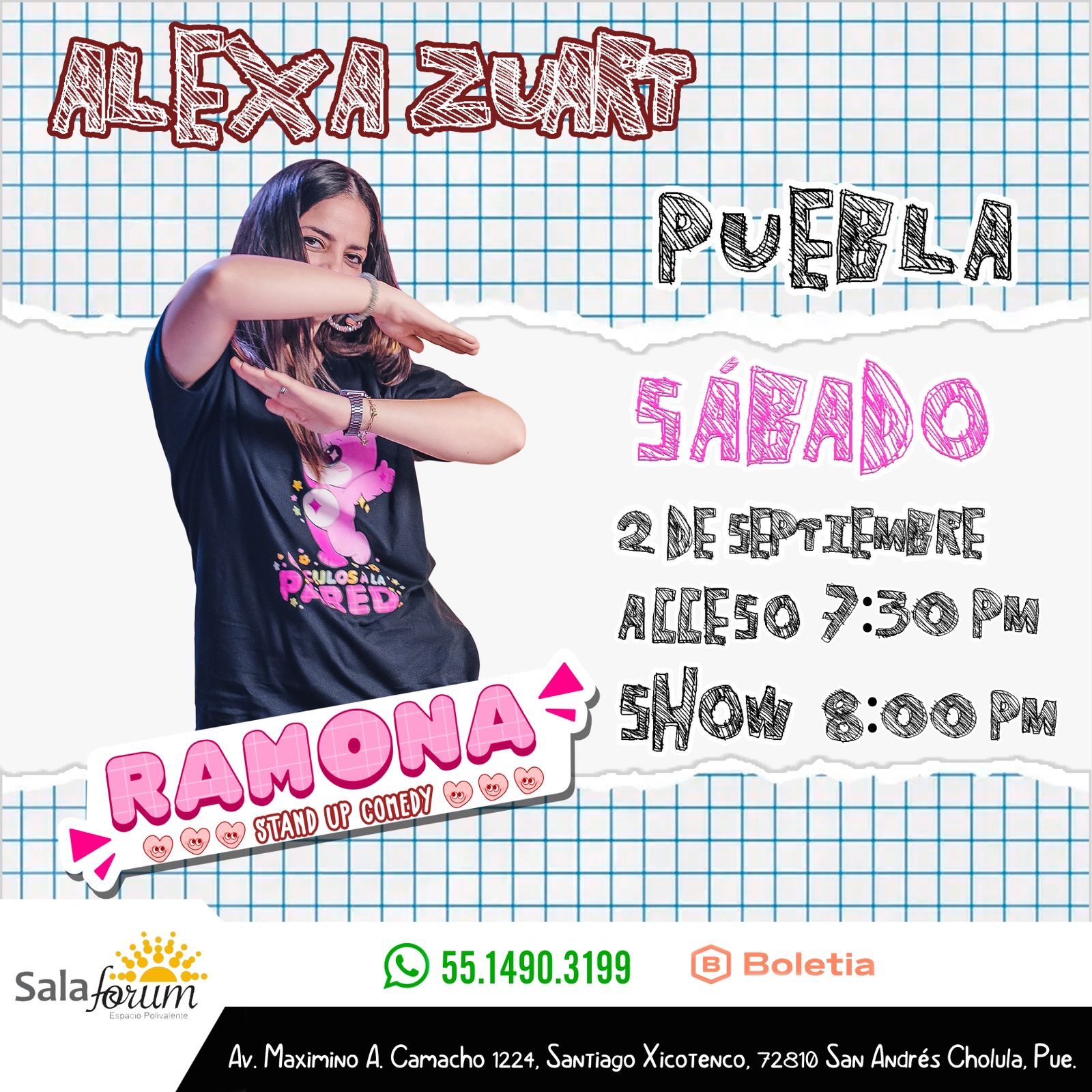 Compra boletos para Ramona Alexa Zuart en Puebla Boletia