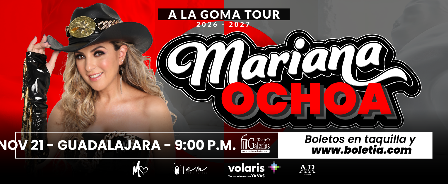 Flyer de Mariana Ochoa - A la Goma Tour