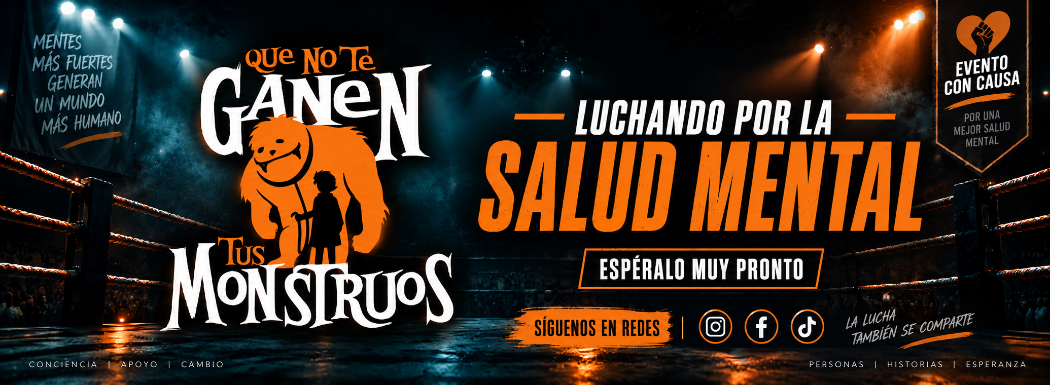 Flyer de Lucha libre por la salud mental - QNTGTM