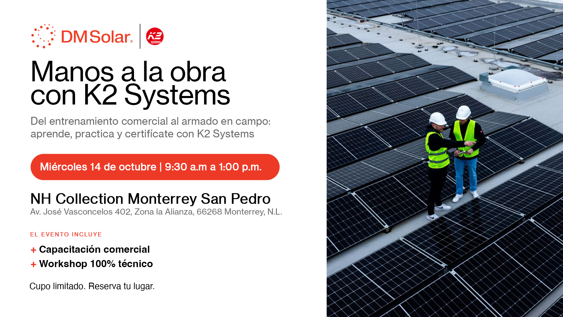 Flyer de Manos a la obra con K2 Systems