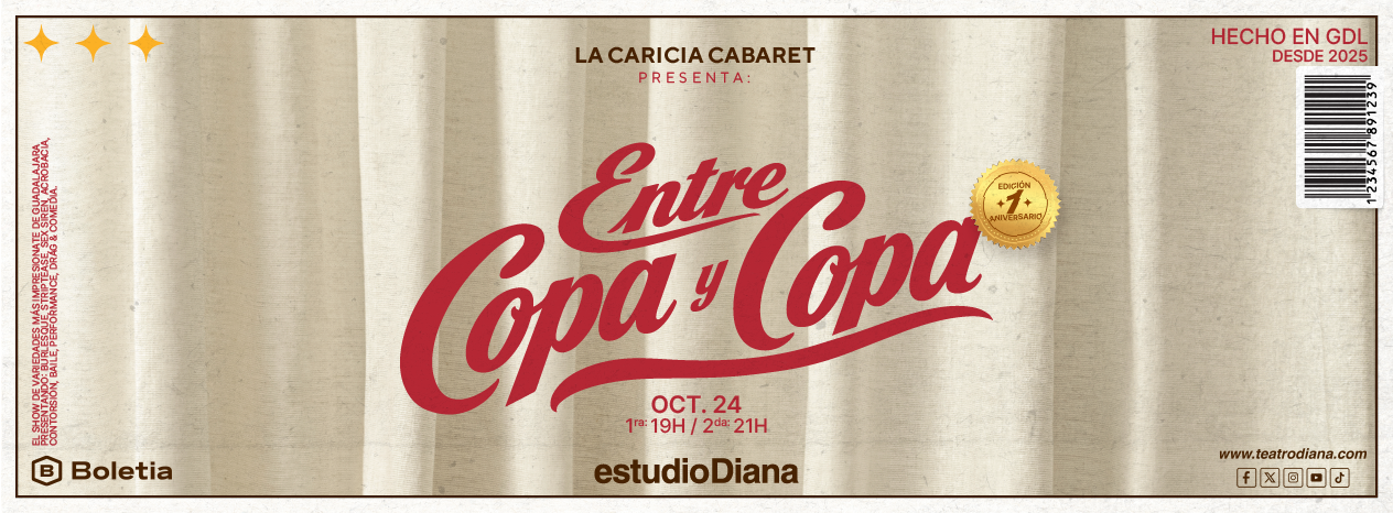 Flyer de La Caricia: Entre Copa y Copa