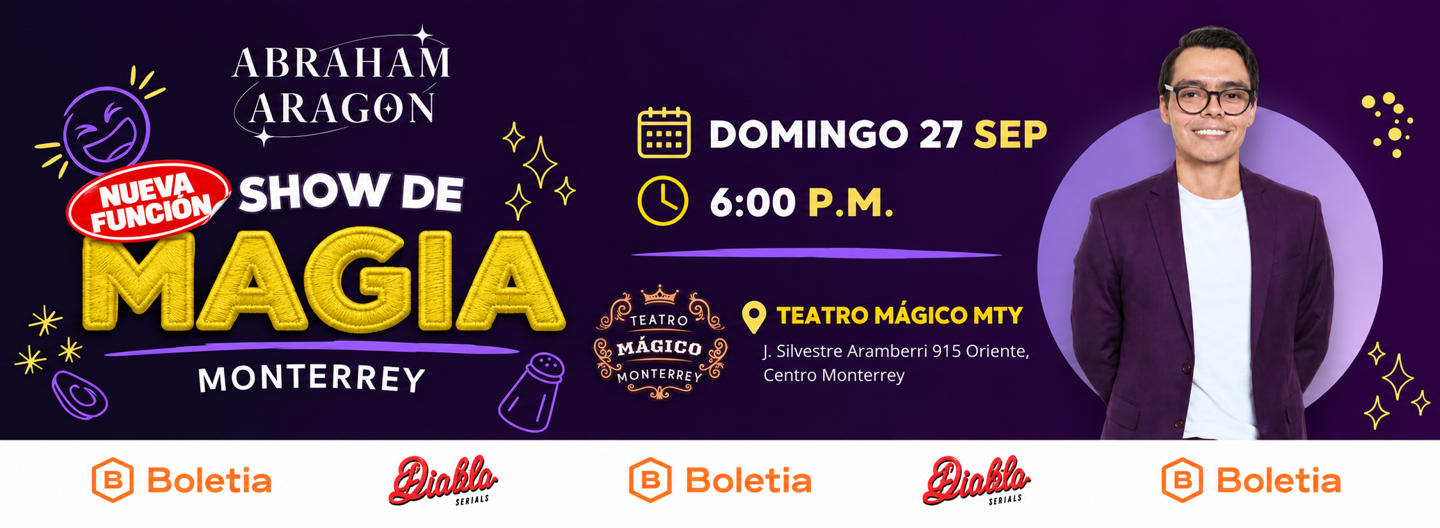 Flyer de Show de Magia de Abraham Aragón (27-SEPT)