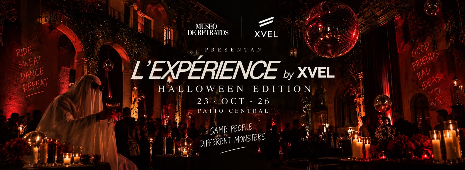 Flyer de Halloween L´ EXPERIENCE patio central
