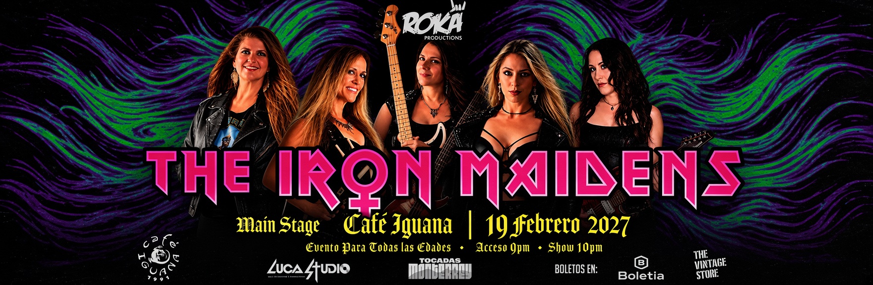 Flyer de THE IRON MAIDENS en Monterrey