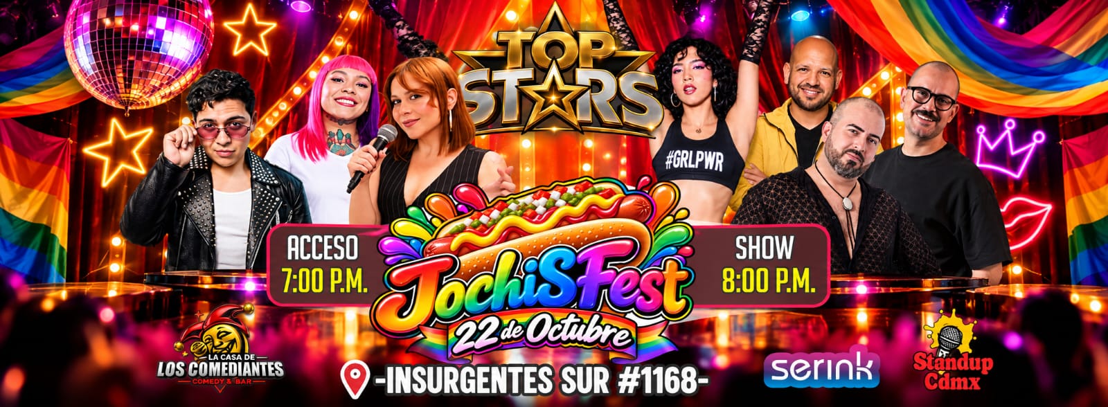 Flyer de Standup Jochifest top stars.