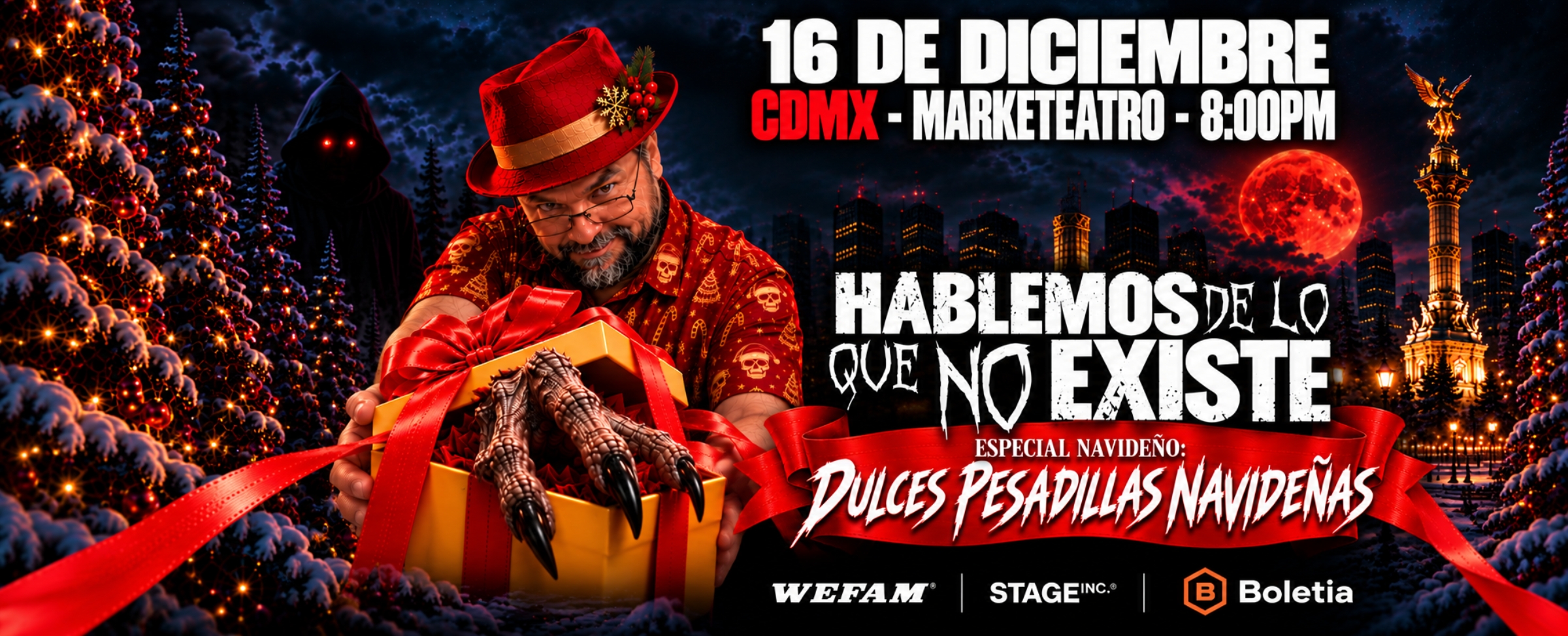 Flyer de Hablemos de lo que no existe “Especial Navideño