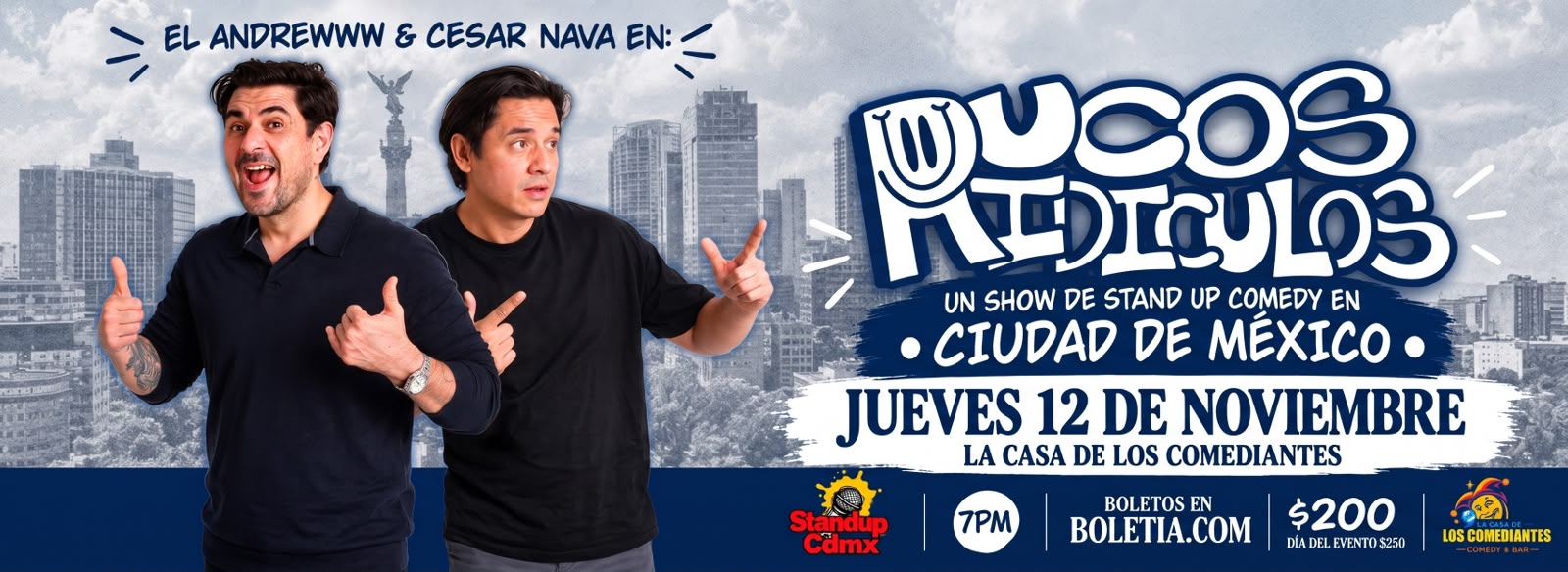 Flyer de Standup Rucos Ridiculos.