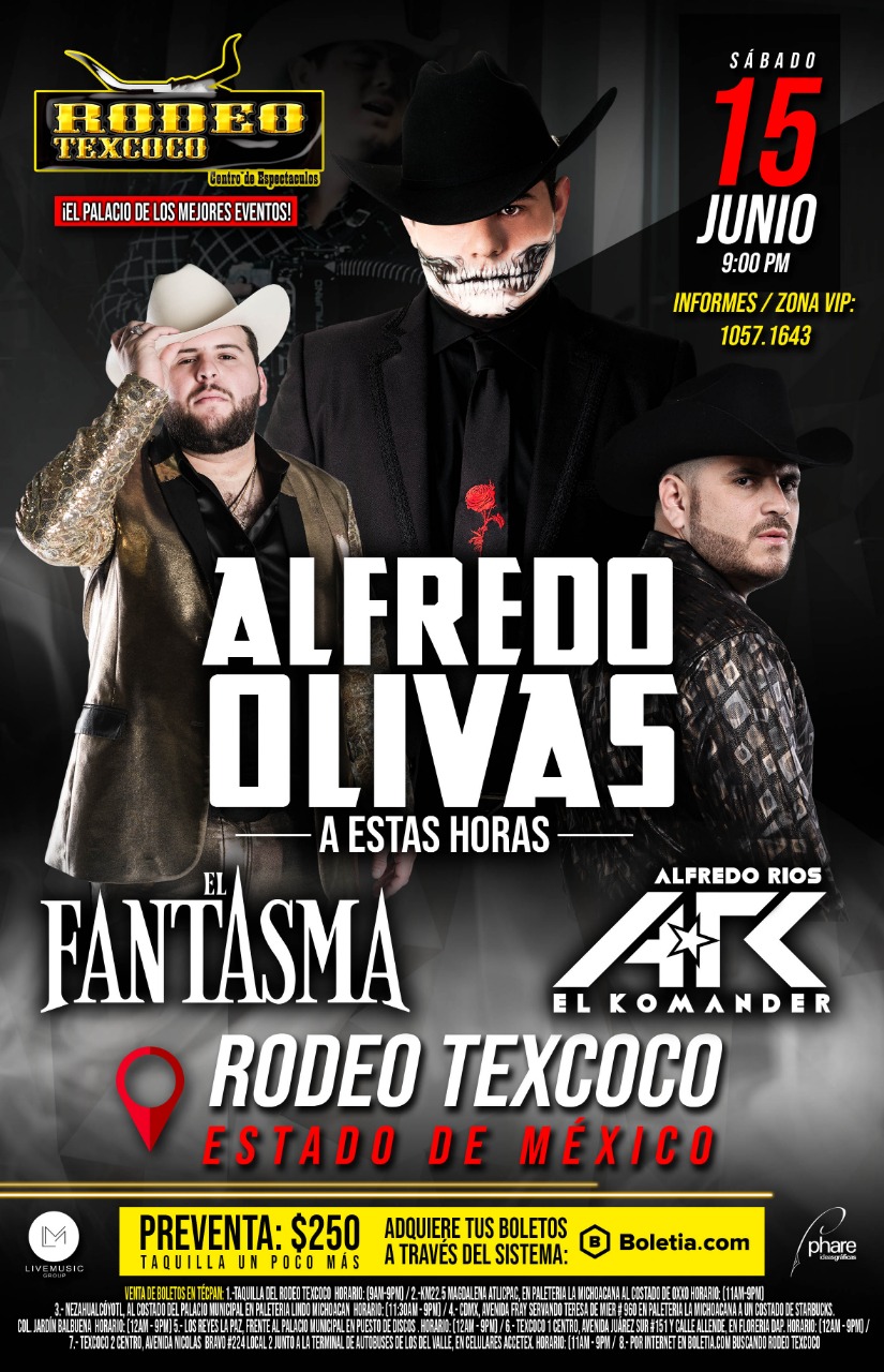Compra boletos para ALFREDO OLIVAS XXI ANIV RODEO TEXCOCO Boletia