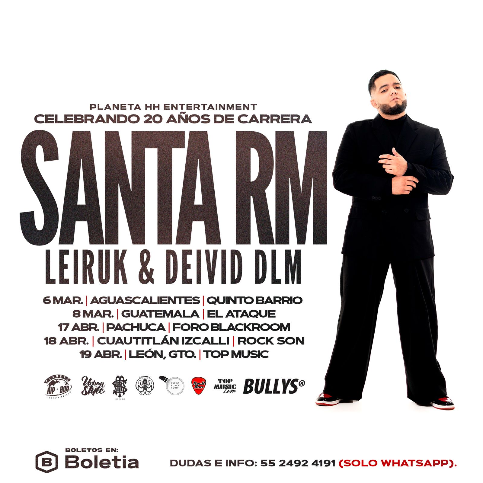 Santa Rm SANTA RM CELEBRACION 20 AÑOS TOUR 2DA PARTE | Boletia